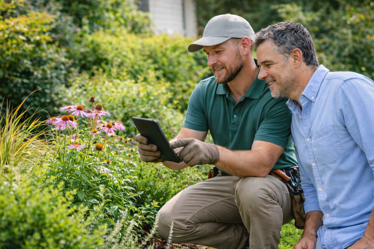 Landscaping crew on site